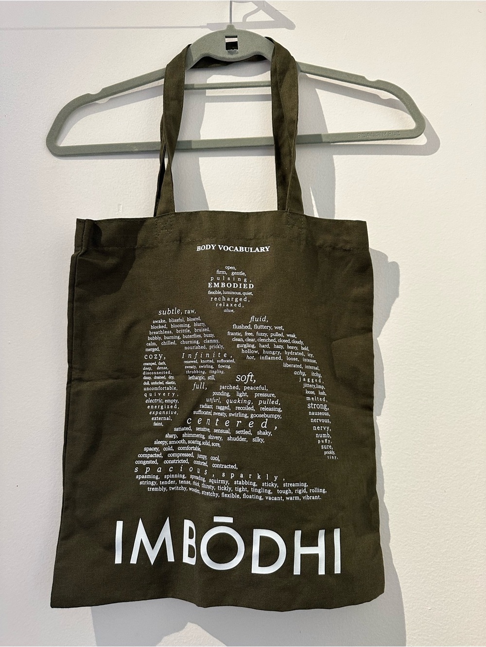 IMBODHI Olive Green Cotton Tote Bag